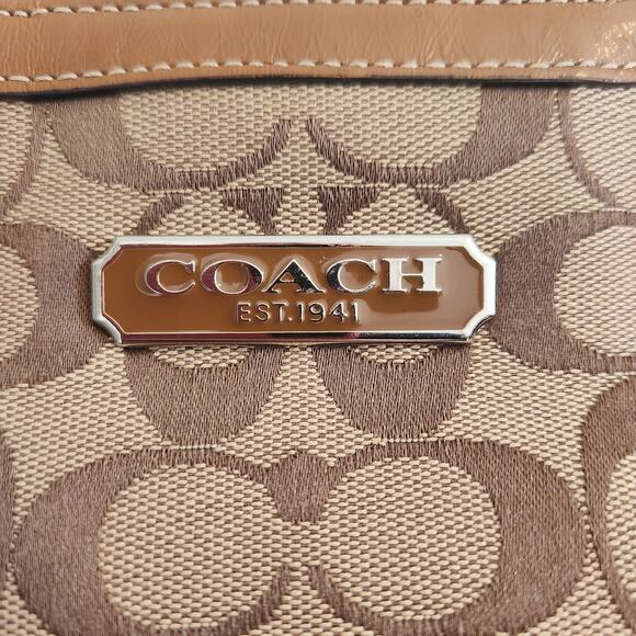 Coach F15146 Canvas/Leather‎ Caramel/Lavender Hand/Shoulder Bag Purse Pre-owned - Picture 3 of 12
